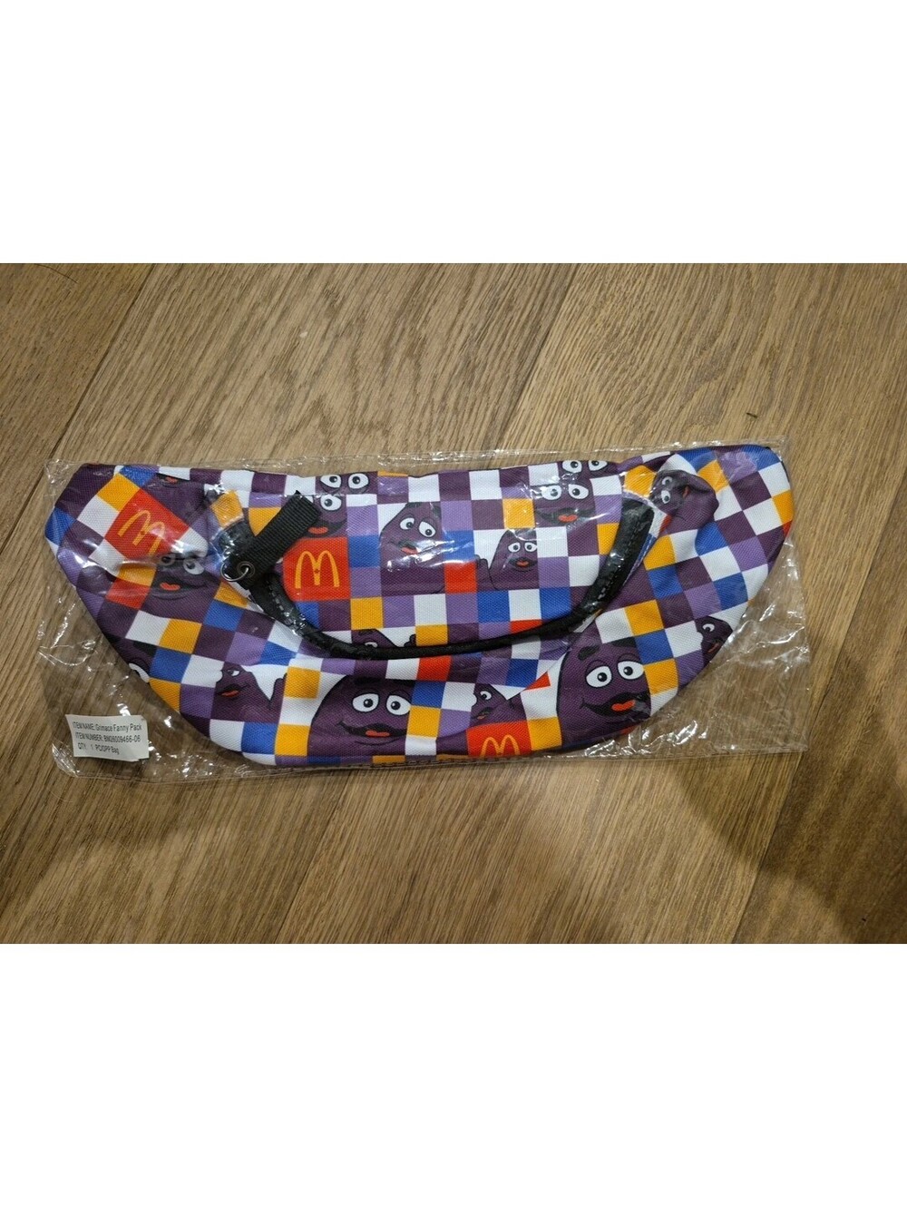 McDonald's 2026 Mchappy Day Canada Grimace Fanny Pack Bag Checkered Design NEW